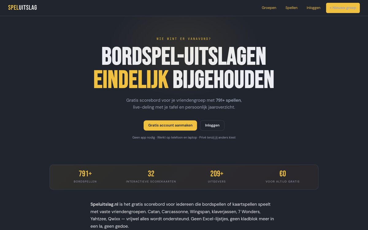Screenshot Speluitslag